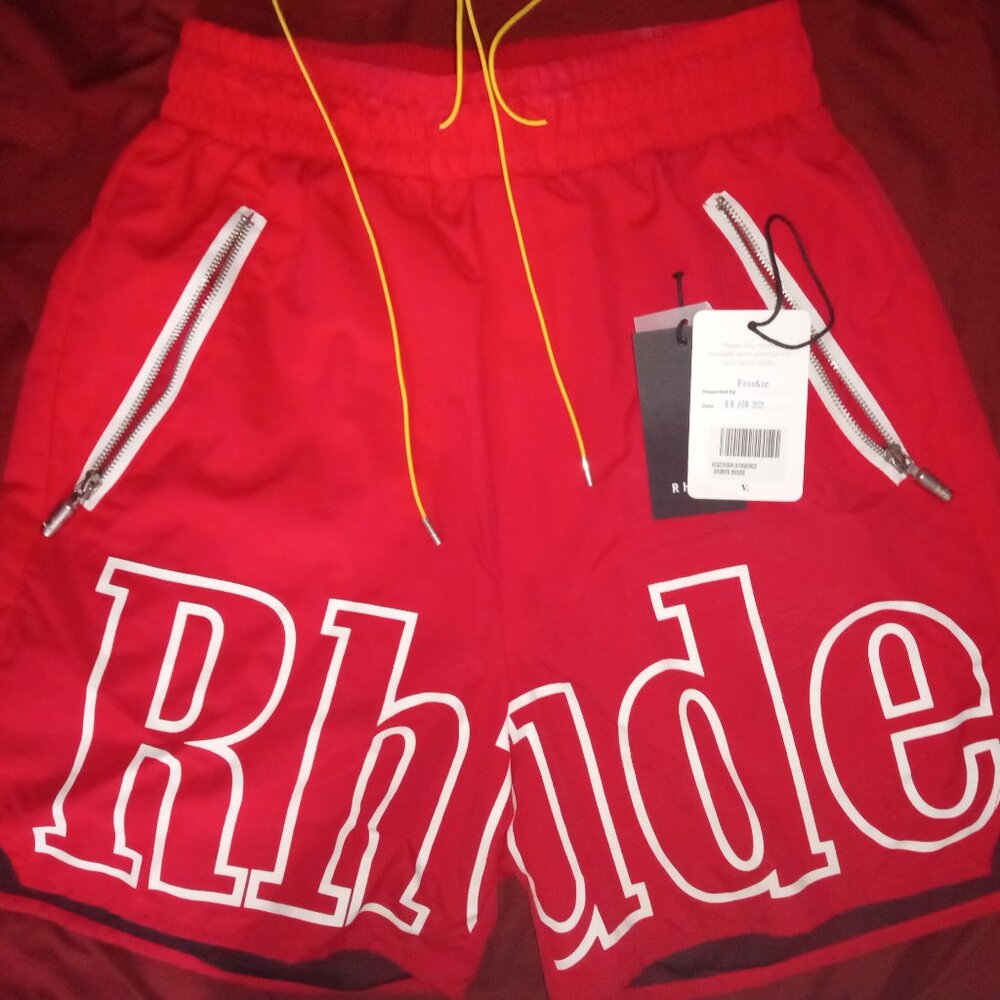 RHUDE LOGO TRACK SHORTS